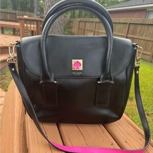Kate Spade Black Satchel with Pink Accent